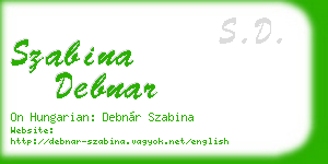 szabina debnar business card