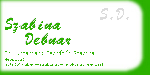 szabina debnar business card